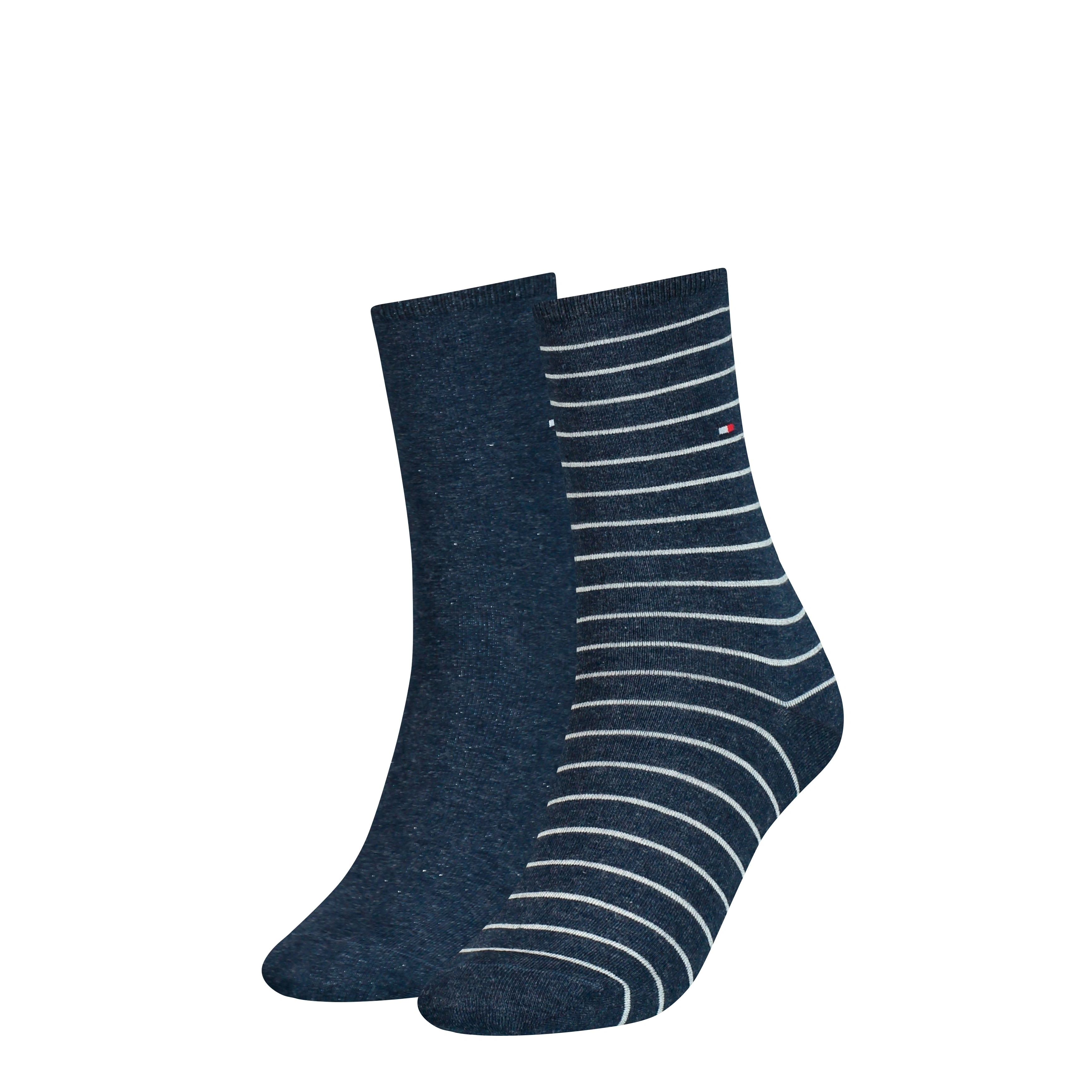 Tommy Hilfiger Crew Socks: Navy & White Stripes – A Classic Comfort!